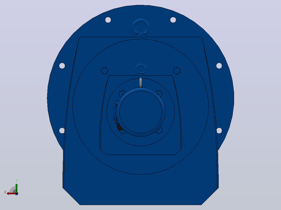 RF137R77法兰轴伸式组合型斜齿轮减速机RF137R77-Y0.25-4P-71-M1-0°-Φ550后视图