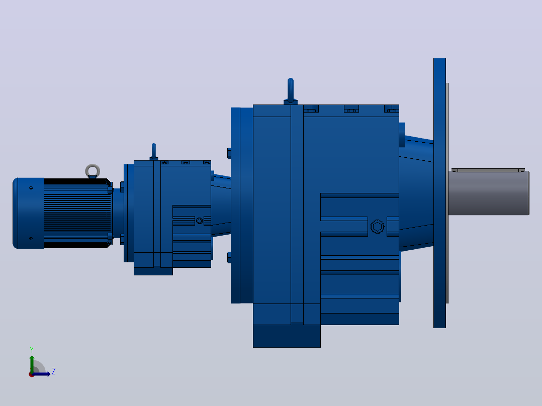 RF137R77法兰轴伸式组合型斜齿轮减速机RF137R77-Y0.25-4P-71-M1-0°-Φ550左视图