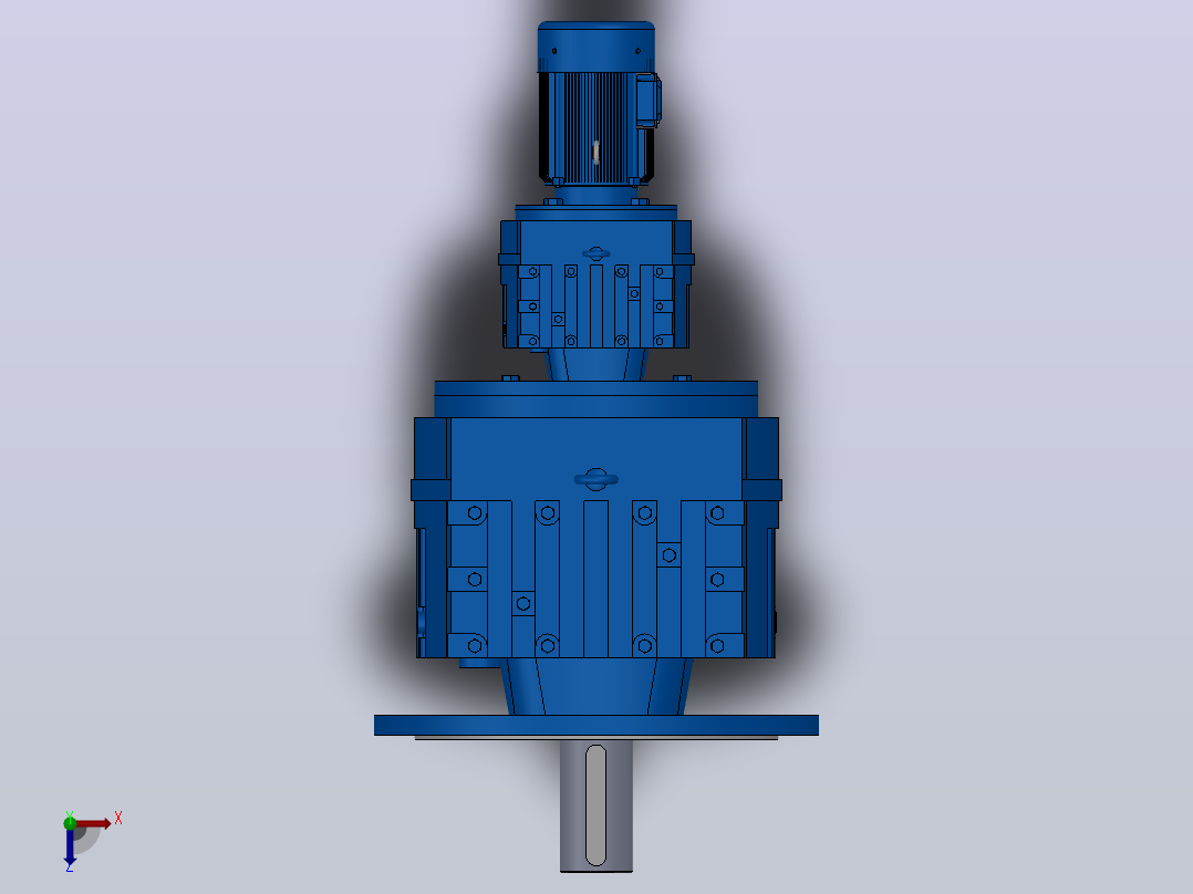 RF137R77法兰轴伸式组合型斜齿轮减速机RF137R77-Y0.25-4P-71-M1-0°-Φ550俯视图