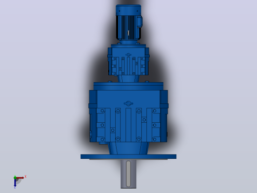 RF137R77法兰轴伸式组合型斜齿轮减速机RF137R77-Y0.25-4P-71-M1-0°-Φ550俯视缩略图