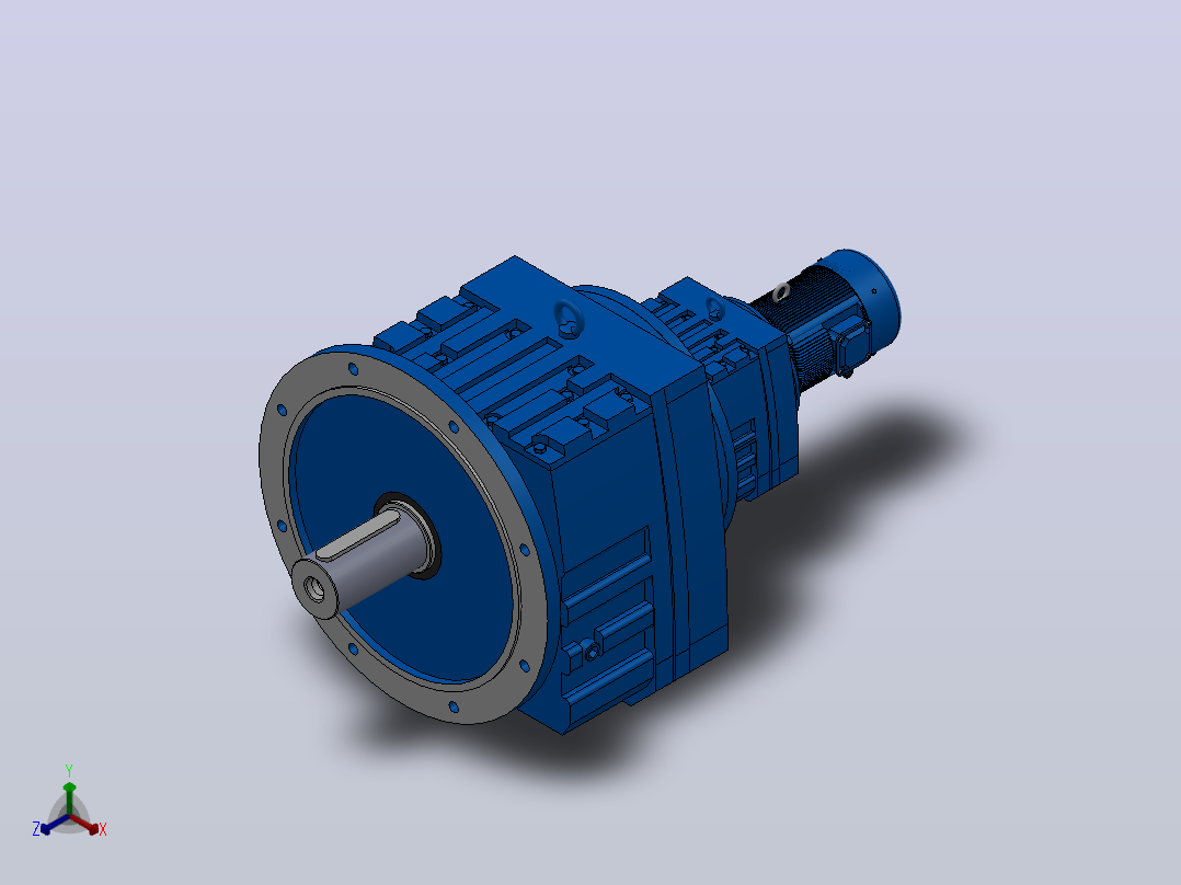 RF137R77法兰轴伸式组合型斜齿轮减速机RF137R77-Y0.25-4P-71-M1-0°-Φ550正等轴测图