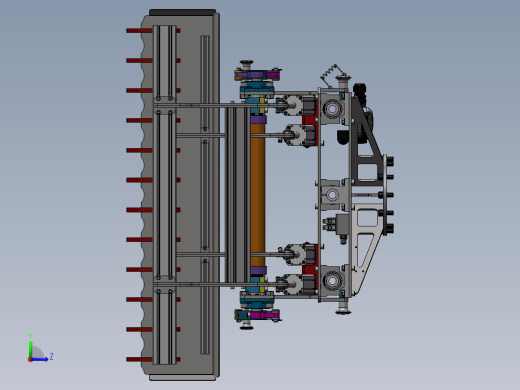 机器人可调式袋夹抓手Solidworks设计 附STEP格式左视缩略图