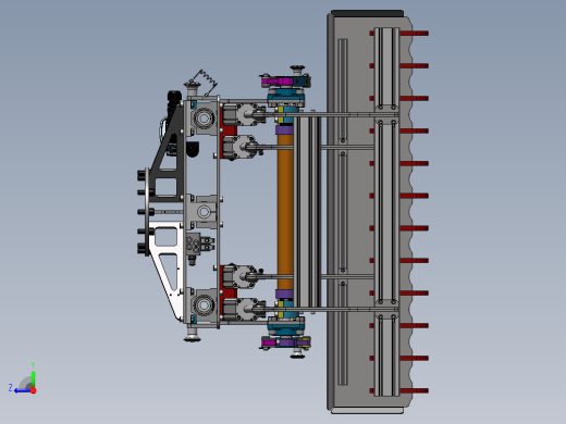 机器人可调式袋夹抓手Solidworks设计 附STEP格式右视缩略图