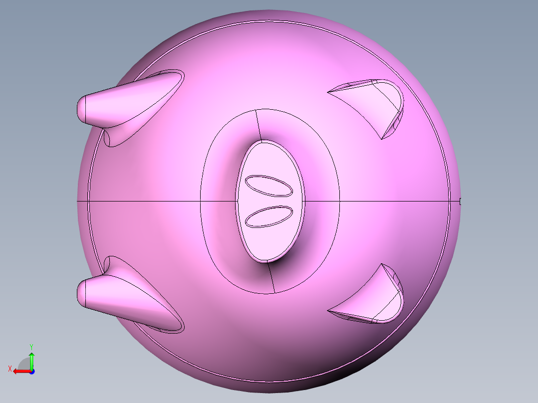 小猪储钱罐后视图