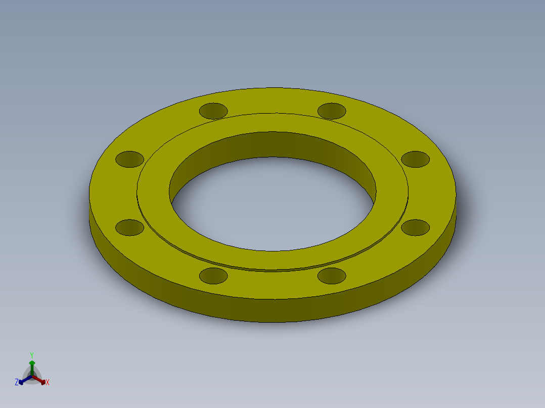 钢制突面板式平焊法兰DN10-600正等轴测图