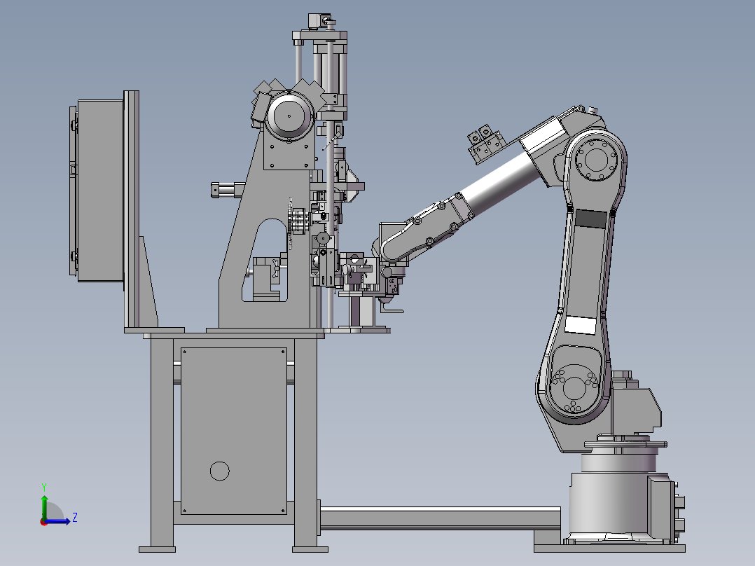 转子部分检查焊机装配左视图