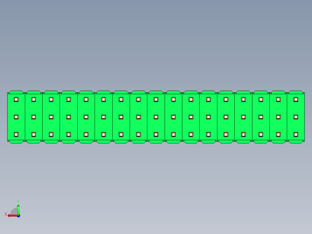 彩色公头100mil（2.54mm）系列-DS1021_green_3x17p_100mil_Type1_rev1.0后视图