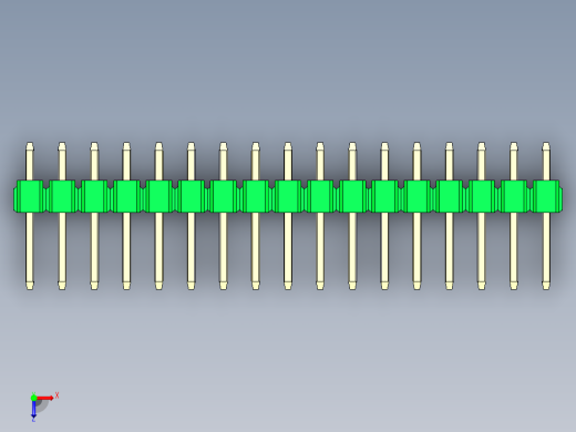 彩色公头100mil（2.54mm）系列-DS1021_green_3x17p_100mil_Type1_rev1.0俯视缩略图