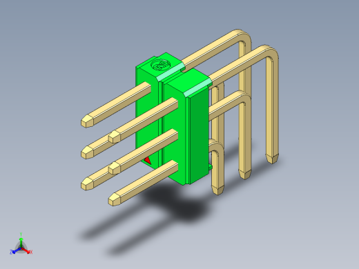 彩色公排针 100mil 2.54mm 系列-DS1022_green_3x02p_100mil_TypeD_rev1.0