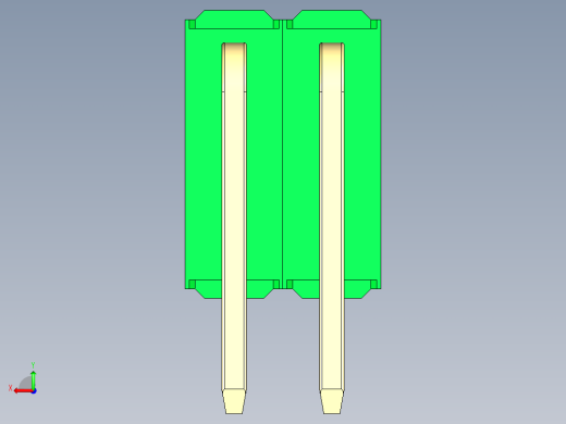 彩色公排针 100mil 2.54mm 系列-DS1022_green_3x02p_100mil_TypeD_rev1.0后视缩略图