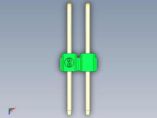 彩色公排针 100mil 2.54mm 系列-DS1022_green_3x02p_100mil_TypeD_rev1.0俯视缩略图