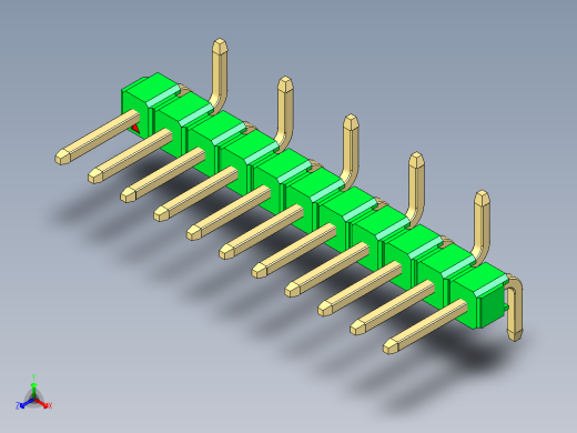 彩色公排针 100mil 2.54mm 系列-DS1022_green_11p_100mil_Type_SMT_R2_rev1.0