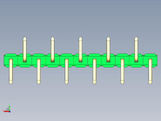 彩色公排针 100mil 2.54mm 系列-DS1022_green_11p_100mil_Type_SMT_R2_rev1.0后视缩略图