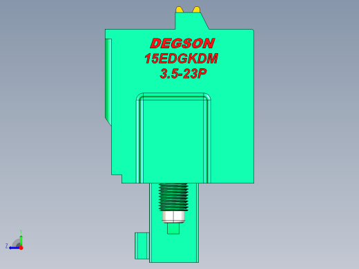 DEGSON 15EDG（公头） 3.5mm 螺钉锁紧，插拔式接线端子 FullPack-15EDGKDM-3.5-23P-14-00AH右视缩略图