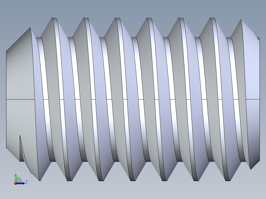 UNC 平头紧定螺钉-UNC SET SCREW 8-32 x0.250.STEP左视图