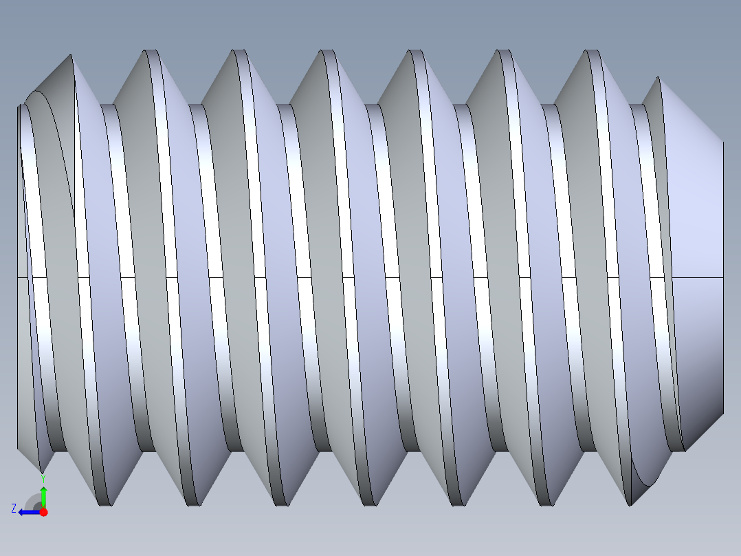 UNC 平头紧定螺钉-UNC SET SCREW 8-32 x0.250.STEP右视图