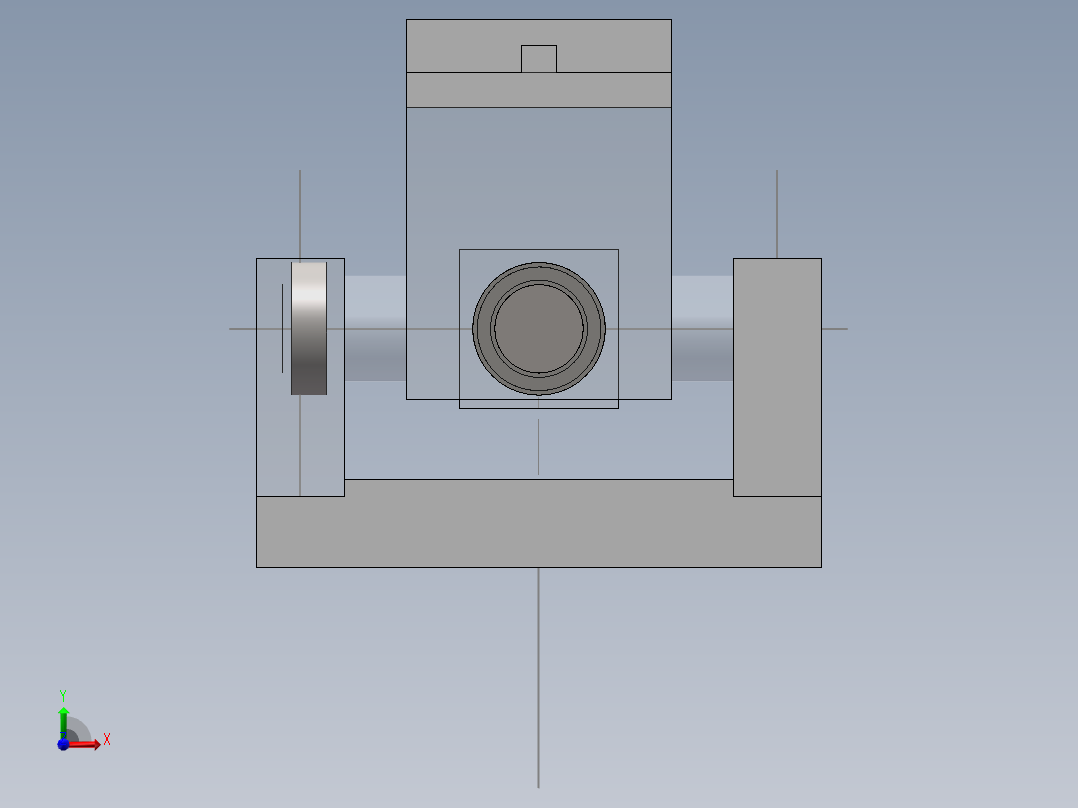 虎克铰3d图纸 万向联轴器机械传动结构 虎克铰万向节3d模型前视图