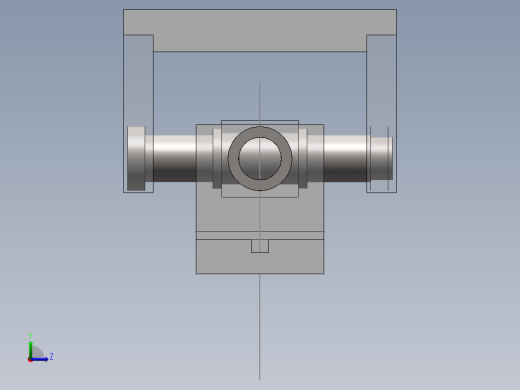 虎克铰3d图纸 万向联轴器机械传动结构 虎克铰万向节3d模型左视缩略图