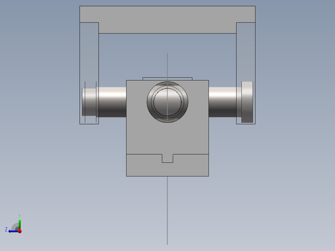 虎克铰3d图纸 万向联轴器机械传动结构 虎克铰万向节3d模型右视图