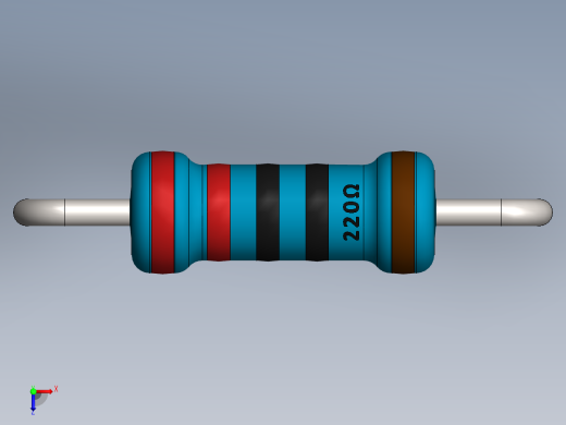 电容器 二极管 电阻器-Resistor 220 Ohm Blue俯视缩略图