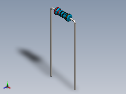 电容器 二极管 电阻器-Resistor 220 Ohm Blue正等轴测缩略图