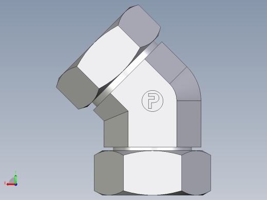卡套式工业通用硬管接头EO_Swivel_nut_45_deg_elbow_EV42LCF后视缩略图