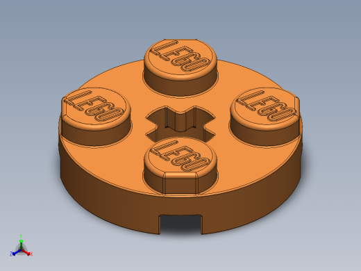 乐高零件 4032 板 2 x 2 圆形-4032 Bright Orange Plate 2 x 2 Round.SLDPRT