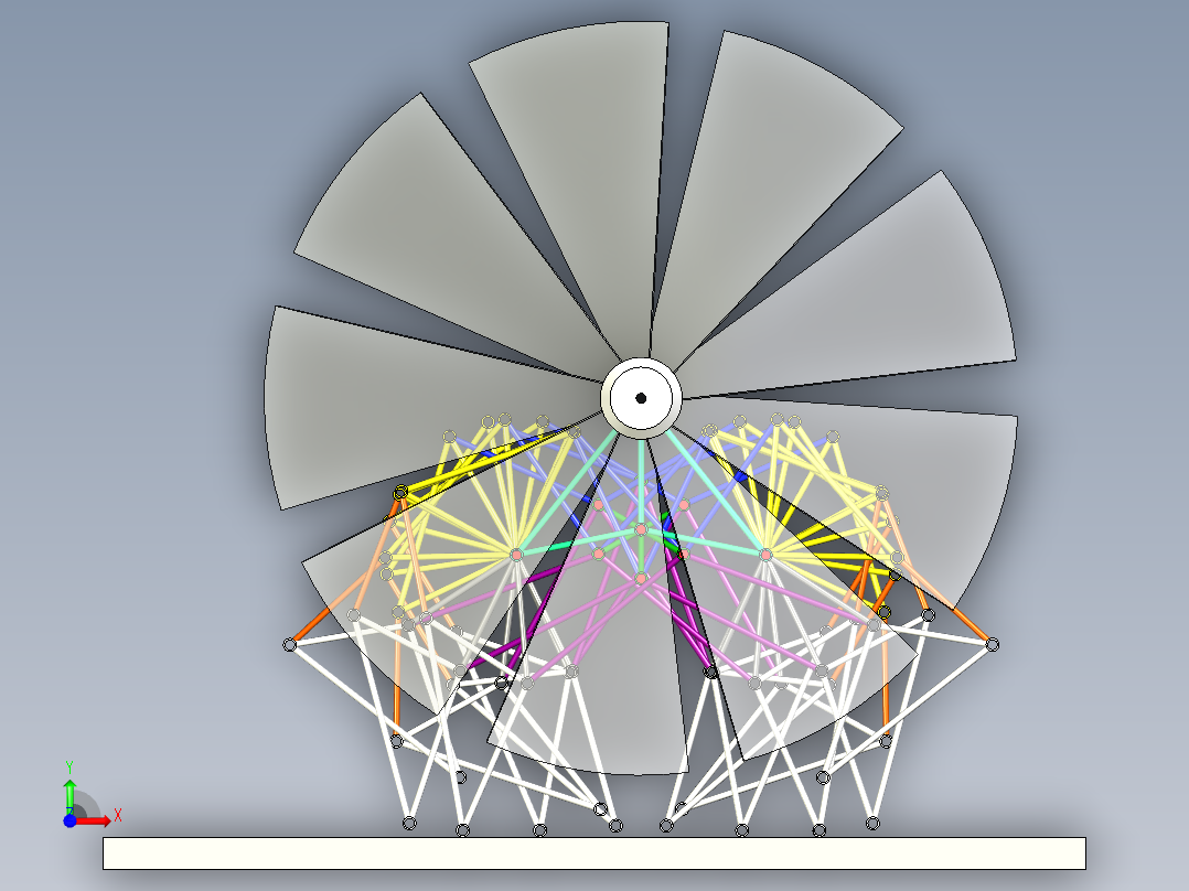 风力仿生兽简易结构3D图纸前视图