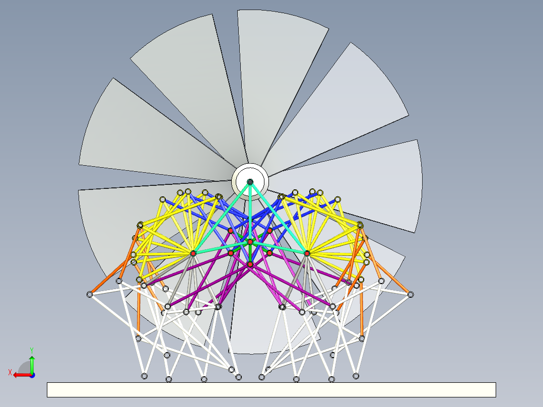 风力仿生兽简易结构3D图纸后视图