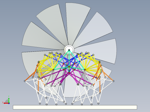 风力仿生兽简易结构3D图纸后视缩略图