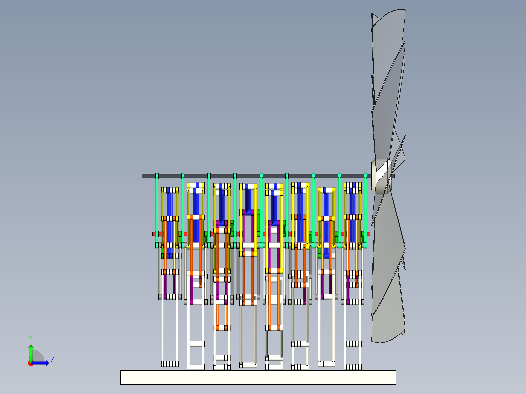 风力仿生兽简易结构3D图纸左视图