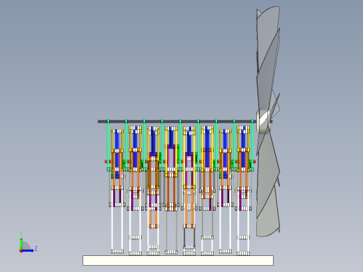 风力仿生兽简易结构3D图纸左视缩略图
