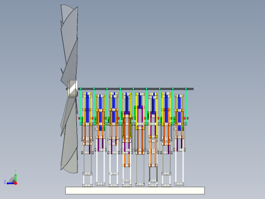 风力仿生兽简易结构3D图纸右视缩略图