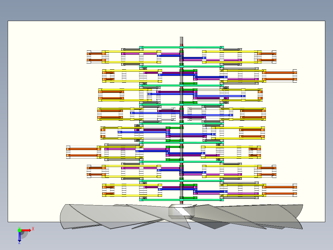 风力仿生兽简易结构3D图纸俯视图