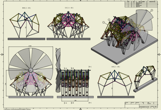 风力仿生兽简易结构3D图纸缩略图