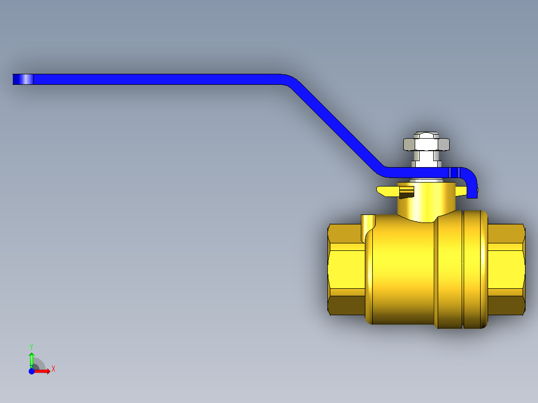 管道手动球阀-水管开关阀-手动阀门395_01_E_1前视图