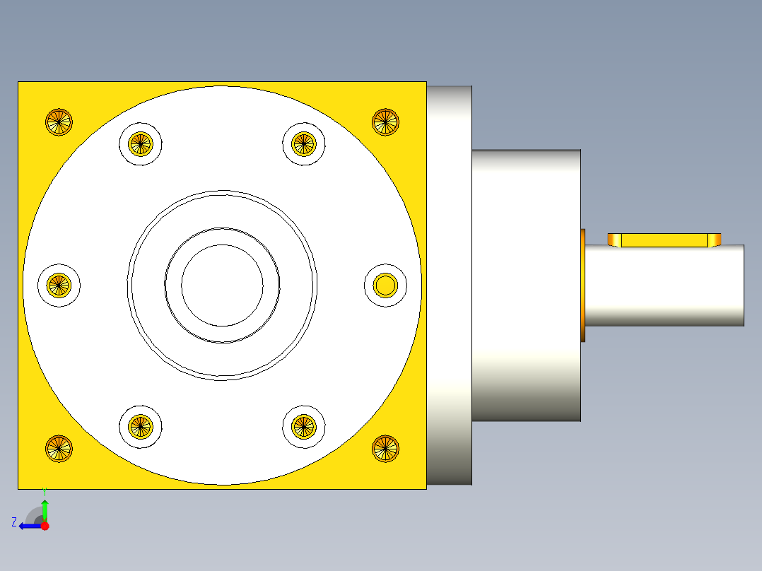 换向器PW90垂直输出 PGH90-L1 19-70-90-M6.stp右视图