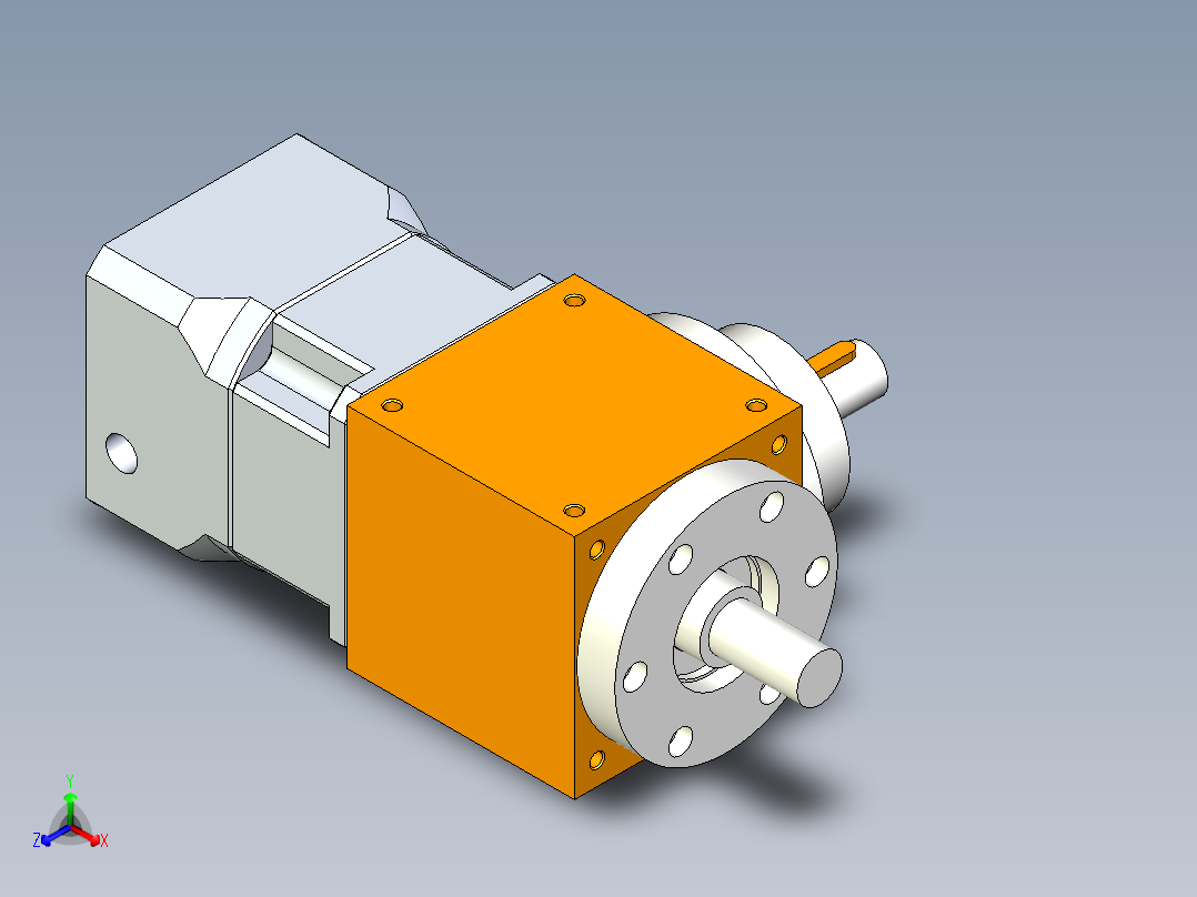 换向器PW90垂直输出 PGH90-L1 19-70-90-M6.stp正等轴测图