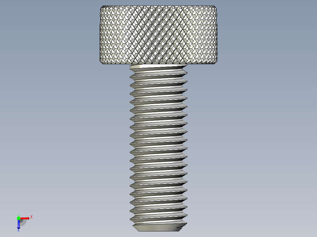 开槽滚花螺钉-M12 x 35mm俯视图