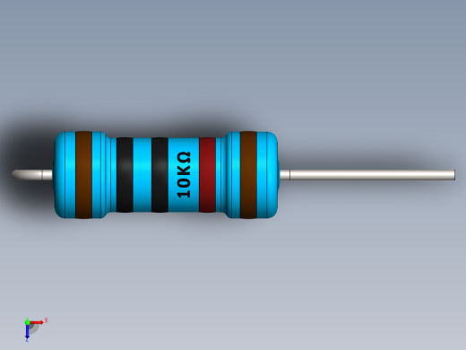 电容器 二极管 电阻器-Resistor Vertical 10K Ohm 1W俯视缩略图