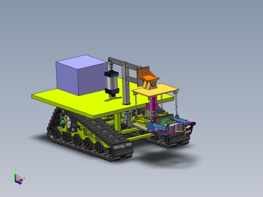 履带式振动采摘机三维+二维1496024