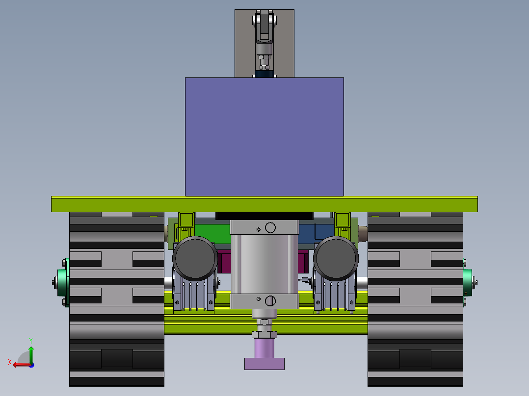 履带式振动采摘机三维+二维1496024后视图