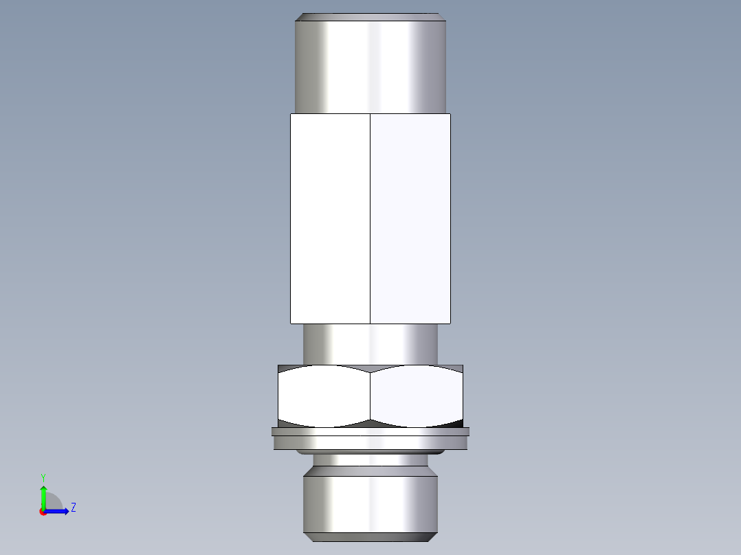 卡套式工业通用硬管接头EO_Adjustable_locknut_run_tee_LEE10SMOMDCF左视图