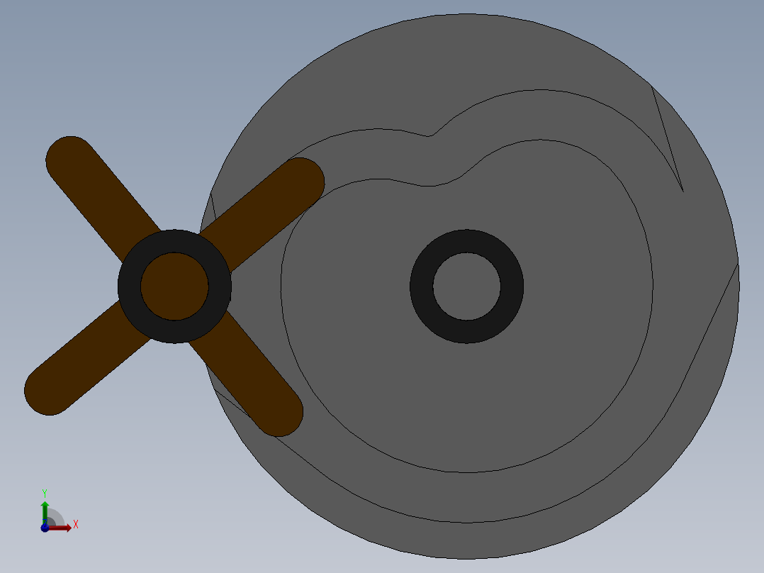心形转盘式间歇运动机构前视图