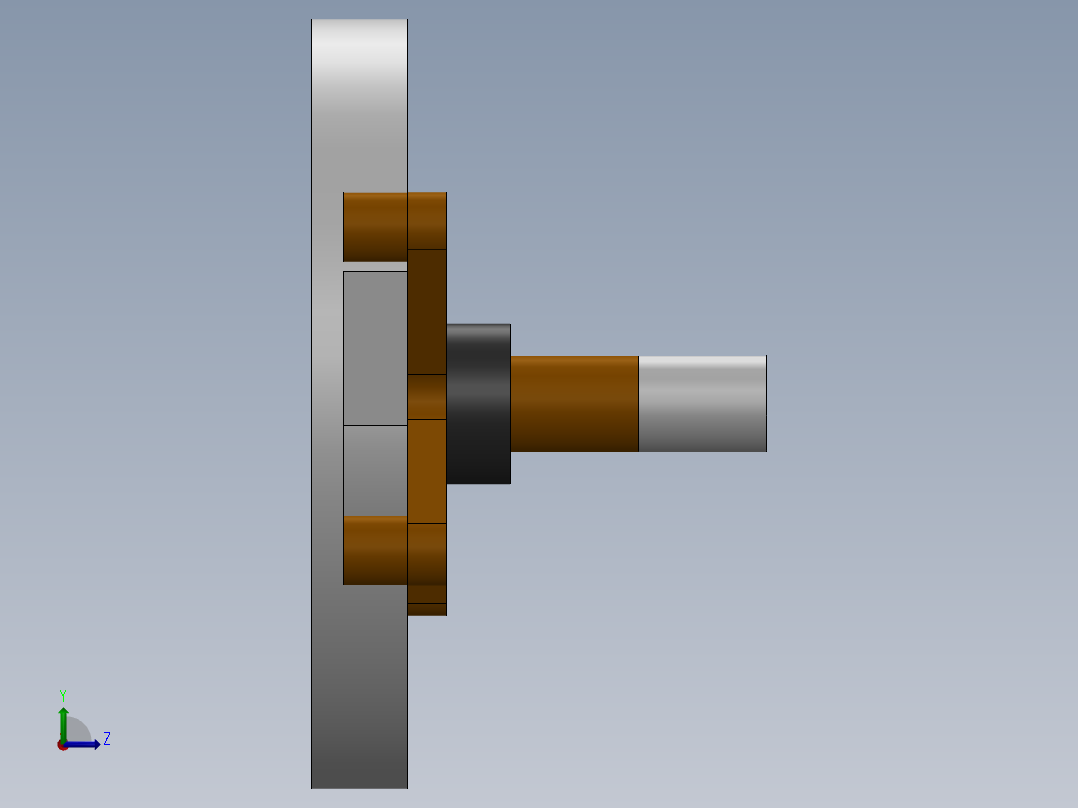 心形转盘式间歇运动机构左视图