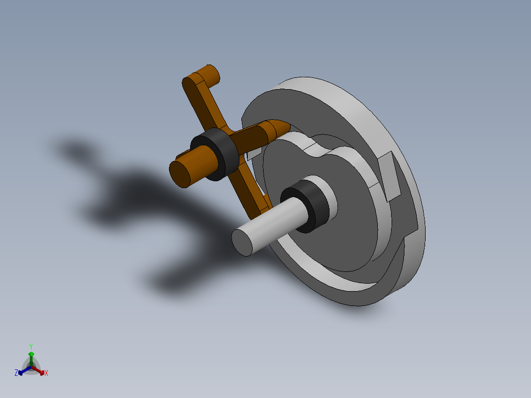 心形转盘式间歇运动机构正等轴测图