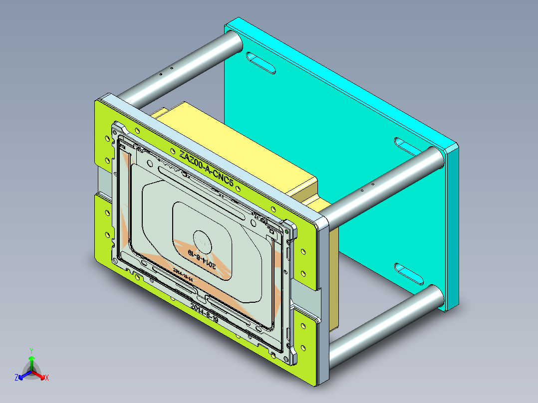 ZAZ00-A-笔记本CNC工装夹具三维模型CNC5-1023主视图