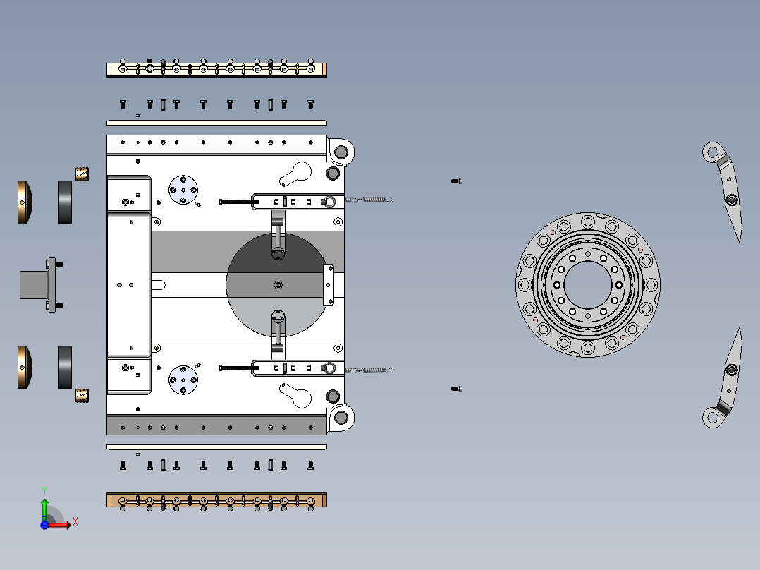 轧钢机轴承座sw20可编辑前视图
