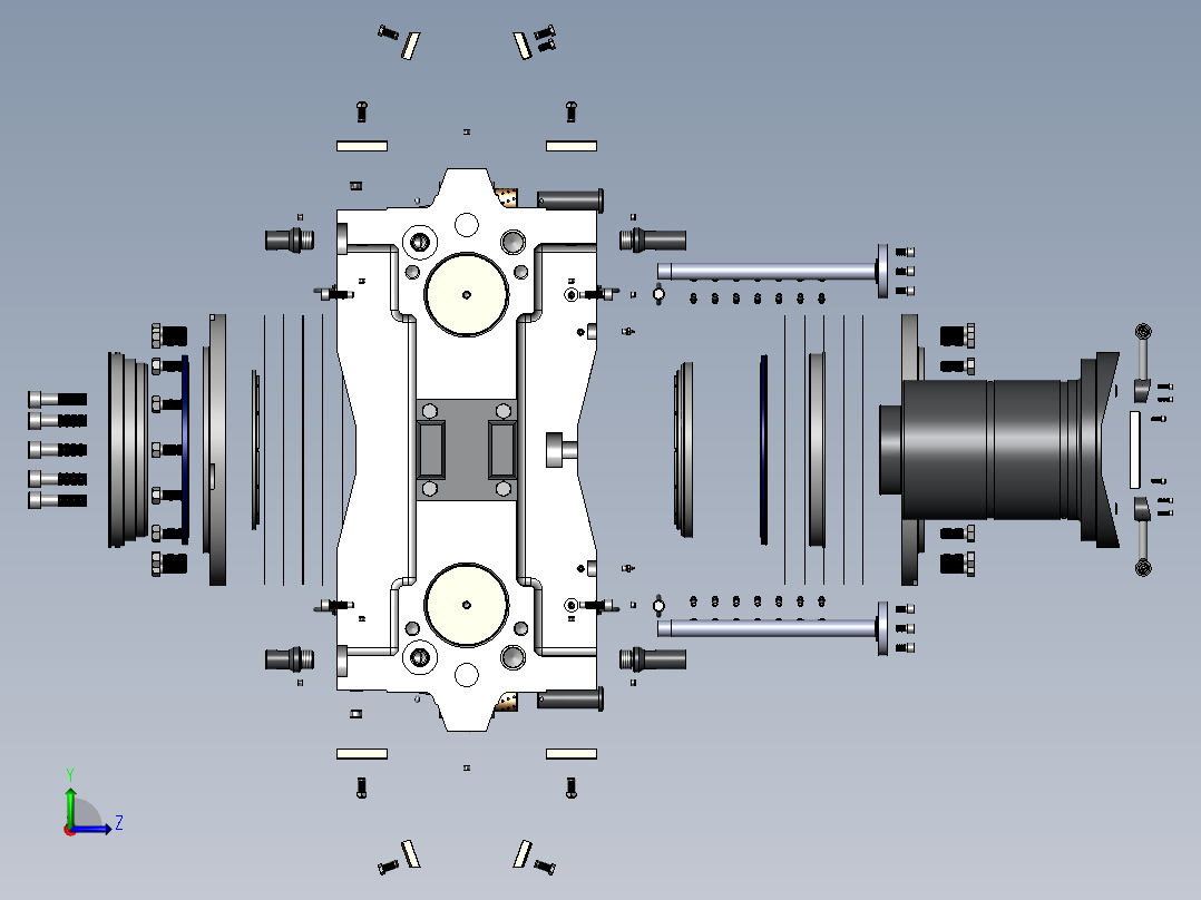 轧钢机轴承座sw20可编辑左视图
