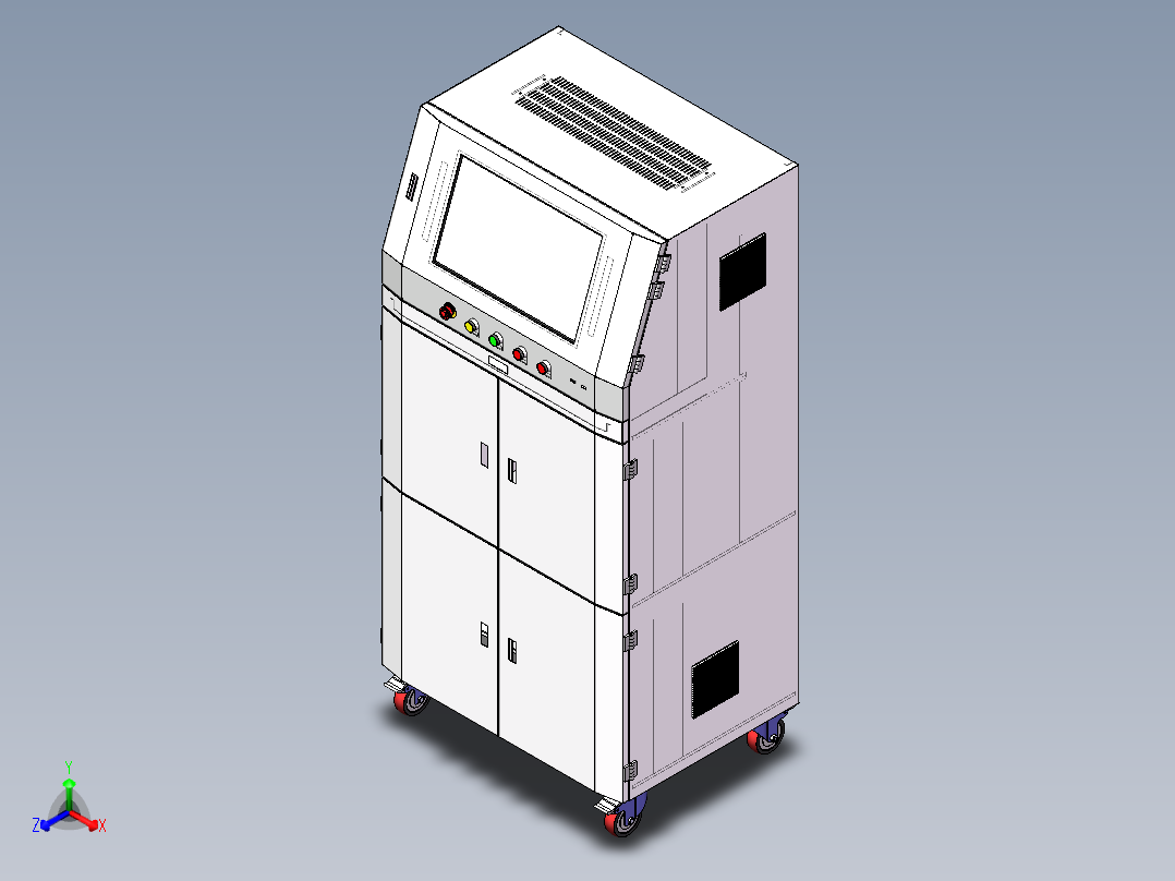 视觉控制柜sw18可编辑正等轴测图